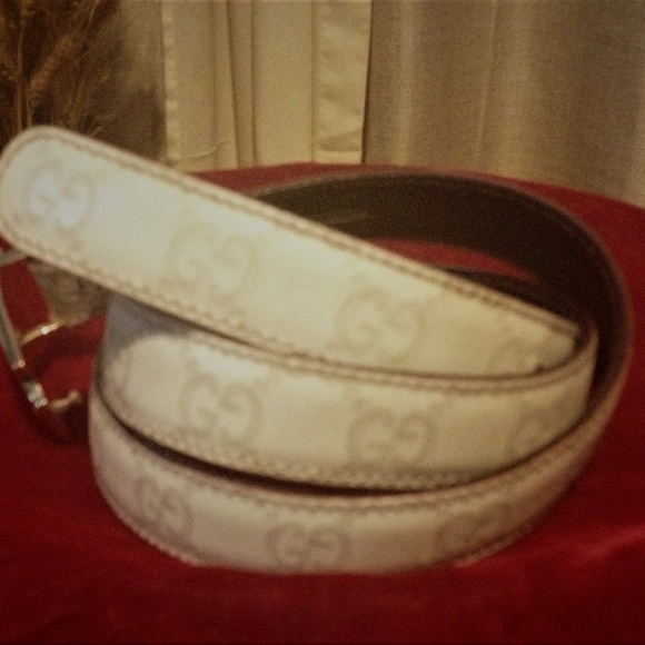 SOLD!!! Off White Double GG Leather Belt - Picture 3 of 7